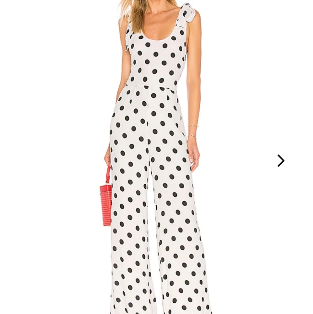 Lovers + Friends Black and White Polka Dot Jumpsuit